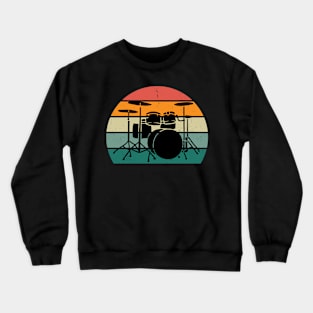 crazy drums retro metalrockpop style Crewneck Sweatshirt